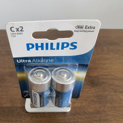 LR14E2B 2C Alkaline Battery 7500mAh PHILIPS Long Lasting Batteries